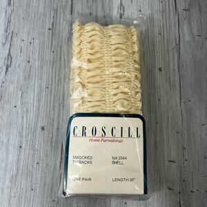 Vintage Croscill Home Furnishings Smocked 30" Curtain Tie Backs One Pair Shell